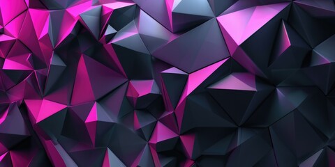 Obraz premium Gray magenta abstract background of low polygonal structures. Banner or screensaver for web design.