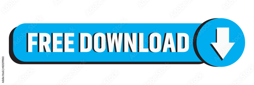 Poster download button isolated web element for application or websites. button for buy or download.