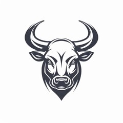 Mascot logo, clean logo, white background, simple clean logo, minimalistic logo, soccer, sport, bull, generated with ai