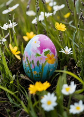Amazing beautiful free photo of easter eggs and grass