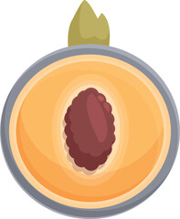 Colorful and vibrant vector illustration of a ripe persimmon fruit in a flat design style