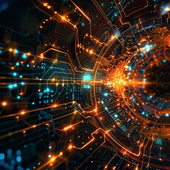 Obraz premium circular object with lights and dots in the center