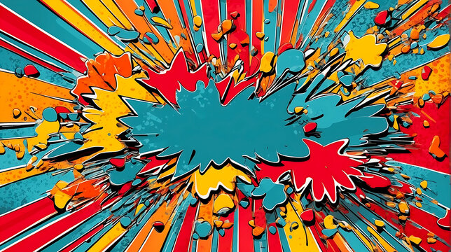 Pop art illustration, banner, texture or background