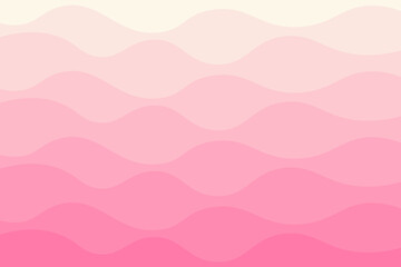 Abstract cream and pink gradient wave simple background. Vector illustration.