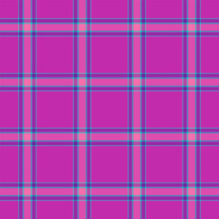Manufacturing check tartan pattern, site background fabric plaid. Delicate seamless vector textile texture in blue and purple colors.