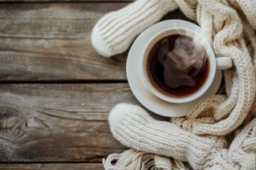 A Cup of Coffee on a Blanket