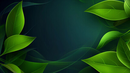 A green leafy background with a leafy border