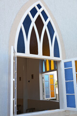 Catholic church stained glass doors and windows