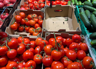 A close up of many different fruits and vegetables
