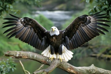 Obraz premium Majestic American Bald Eagle in its Natural Habitat