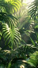 Montera Leaves Wallpaper. Tropical background