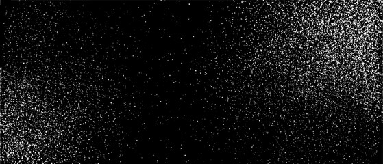 Snow, stars, twinkling lights, rain drops on black background. Abstract vector noise. Small particles of debris and dust. Distressed uneven grunge texture overlay.