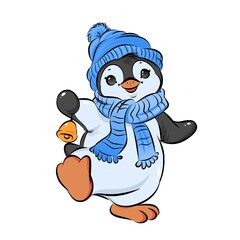 Penguin with a bell