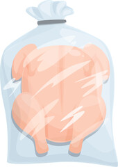 Flat vector illustration of a piggy bank inside a transparent bag, symbolizing savings and financial security