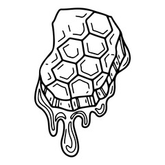 Fototapeta premium Honeycomb with honey doodle. Bee apiary. Farm extraction of honey and wax. Hand drawn vector sketch illustration.