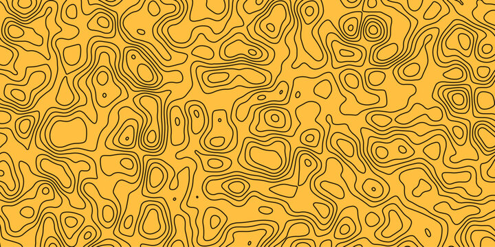 Fluid and dynamic topographic texture made of continuous curving contour lines

