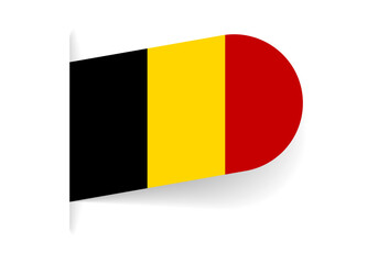 Fototapeta premium Belgium flag icon, logo or tag. Belgian national symbol banner. Vector illustration.