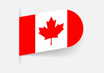 Canada flag icon, logo or tag. Canadian national symbol banner. Vector illustration.