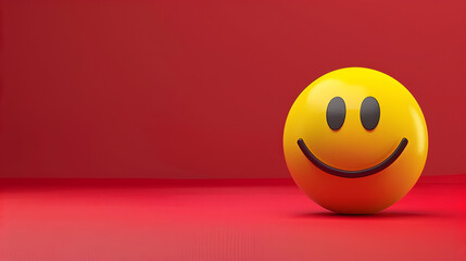 Smiling emoji 3D on a bright background