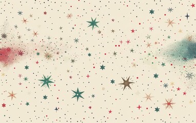 Elegant constellation-themed invitation card with star patterns in crimson, forest green, and rebeccapurple, perfect for events, isolated on white.