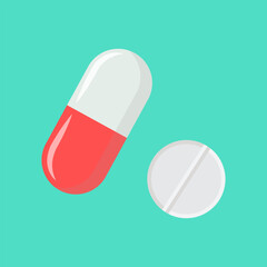Pill and tablet icon. Pills illustration. Medical and hospital icon