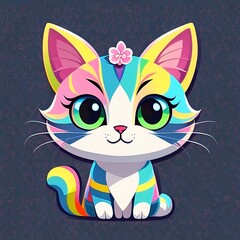  Vector cat character for t-shirt design
