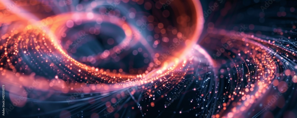 Aufkleber abstract digital swirl background with glowing particles and vibrant colors, perfect for technology,