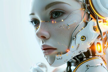 Futuristic Robot Female Portrait.