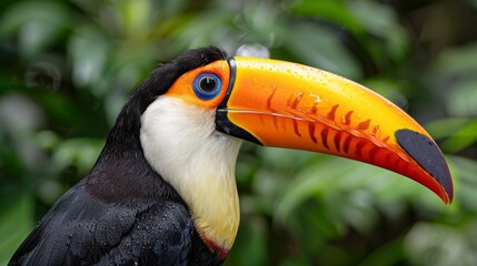 Colorful Toucan Perched on Tree Branch