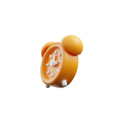 Fototapeta premium Cute 3d cartoon alarm clock on isolated background.