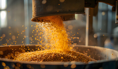 Millet processing in the factory