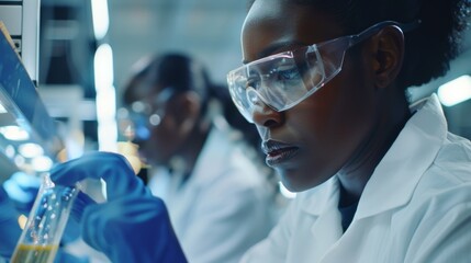 In one corner of the factory a group of workers can be seen testing out a new type of gluon glue their faces lit up with excitement as they witness its incredible strength.