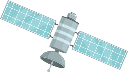 Simplified vector illustration of a satellite with solar panels, designed for spacethemed graphics © nsit0108