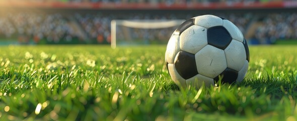 Soccer Ball on Lush Green Field