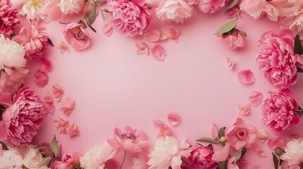 peonies frame generative ai