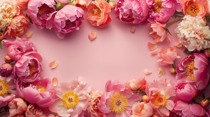 peonies frame generative ai