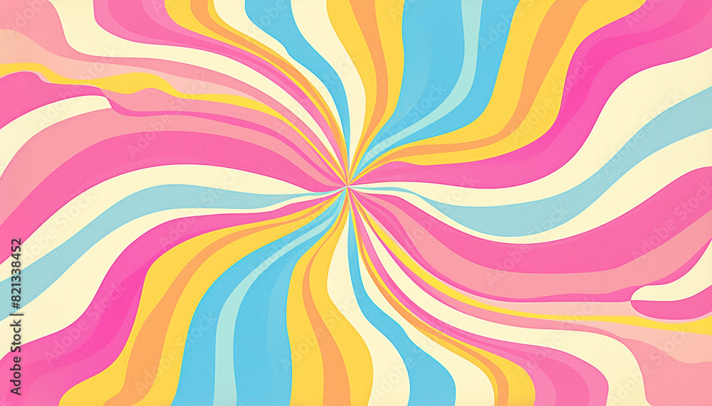 Poster abstract psychedelic swirl graphic design template with colorful wavy lines suitable for backgrounds