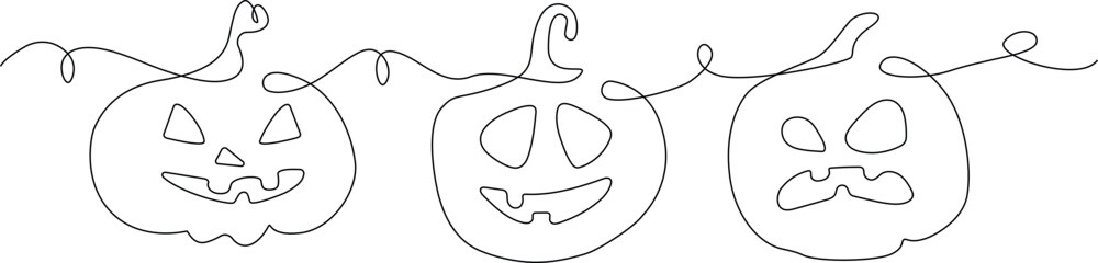 Happy Halloween. October 31st. linear graphic drawing. pumpkins drawn in pencil. background for the design of the autumn holiday.