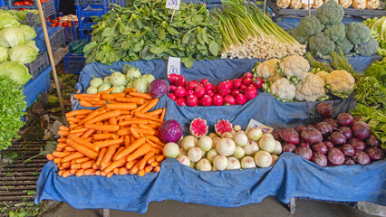 Fresh Vegetables at Farmers Market in Istanbul Turkey