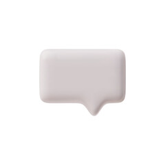 Minimalist 3D speech bubble icon vector illustration