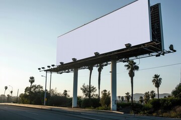 a blank white rectangular billboard
