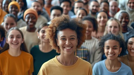 Stunning portrait of a multiethnic diverse group of smiling people