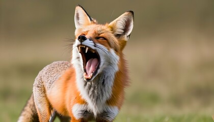 A Fox With Its Mouth Open Panting From Exertion Upscaled