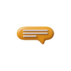 Vibrant yellow 3D speech bubble icon vector illustration