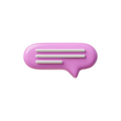 Vibrant pink 3D speech bubble icon vector illustration