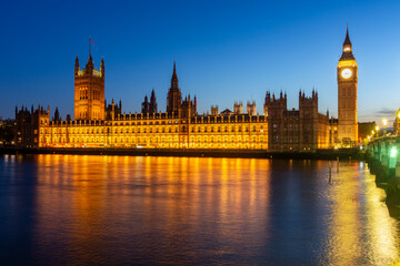 Big Ben and Houses of Parliament at night, London, UK