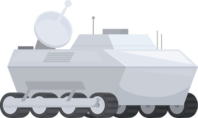Naklejka premium Vector illustration of a modern cartoon military tank with detailed design, isolated on a white background