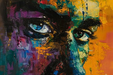 Abstract Expressionist Portrait Painting
