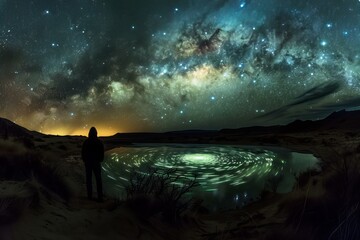 Stargazing Night Sky Reflection