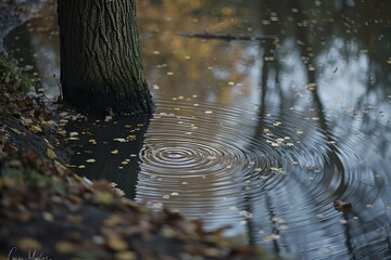 Fototapeta premium Tranquil Autumn Reflection in Water